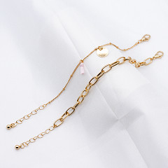 Luxury Cuban Link Rope Custom Beaded Bracelets Acrylic Beads Gold Alloy 20mm