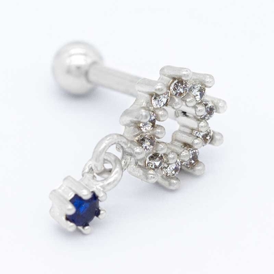 316 Stainless Steel Ear Piercing Jewellery Zircon Gems Flower Design OEM ODM