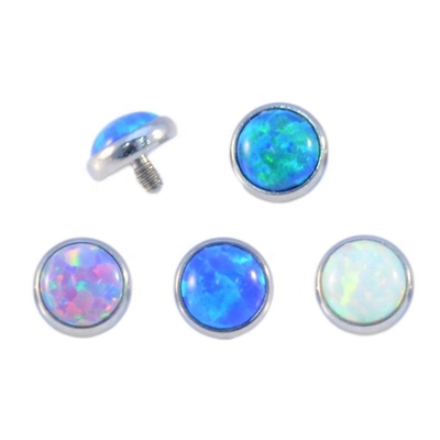 Opal Dermal Top G23 Titanium Piercing Jewelry 3mm 4mm For Wedding