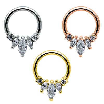 Clear Zircons Nose Piercing Jewellery Luxury Nose Rings Bulk 316l Material