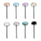 Shiny Colorful Crystals 316L surgical steel nose stud 20G 0.8mm