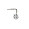 Round Crystals 20G Surgical Steel Nose Stud L Shape non plated