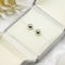Round Geometry Ear Stud Diamond Faux Pearl Frosted Smooth Surface Beads