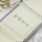 Alloy Silver Ear Stud Angel Wing Geometry Clear Crystals 9 Pairs Per Set