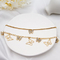 Layered Custom Fashion Chain Necklace Transparent Rhinestone Butterfly Gold Alloy