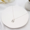 Long Silver Fashion Necklace 47mm With Transparent Drill Pendants