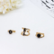 Black Stone Fashion Jewelry Rings Epoxy Alloy Rings Belly Gold Stainless Steel 3PCs For Men