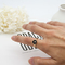 Black Stone Fashion Jewelry Rings Epoxy Alloy Rings Belly Gold Stainless Steel 3PCs For Men