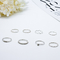 Round Hoop Fashion Jewelry Rings 15 - 18mm Clear Diamond Gold Alloy