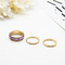 Women Fashion Jewelry Rings Stainless Steel Zircon Opal Moonstone Gold Plated