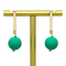 Stainless Steel Fashion Jewelry Earrings Green ball Clip On Stud Earrings