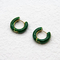 Large Hoop Fashion Jewelry Earrings Gold Green Epoxy 1 X 6mm For Men Women