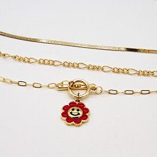 Gold Fashion  Diamond Castle Necklace Carnelian Pendant Necklace For Women