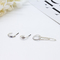 Silver Suit Diamond Cartilage Hoop Earrings Princess Cut Diamond Stud Earrings