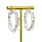 14k Gold Diamond Cartilage Earring Flat Back Gold Piercing Earring Silver Hoop