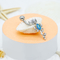 Blue Opal Gem Body Piercing Jewelry 14ga 316 Stainless Steel Key Shape