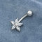 Shiny Zircons belly button piercing flower 316 stainless steel OEM ODM