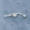 Silver Three Zircons Body Piercings Jewellery 14ga Steel Curved Barbell