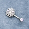 Purple Crystal Body Piercings Jewellery Round Belly Button Rings 316 Stainless Steel