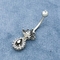 Clear Zircons Body Piercings Jewellery 14G Diamond Belly Ring