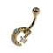 Shiny Moon Star Dangle Belly Button Piercings Jewelry faux opal gem ODM