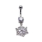 Snow Flower Shiny 7mm diamond belly button piercing Jewelry Silver