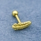 Electrophoresis Gold Ear Piercing Jewellery Leaf Shape Helix Stud Earrings