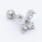 Shinny Zircon Gems 6mm Cartilage Stud Earrings 16G Silver Flower Ear Stud