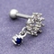 316 Stainless Steel Ear Piercing Jewellery Zircon Gems Flower Design OEM ODM
