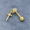 Clear Cz Gems Gold Ear Studs Helix Piercing Earrings 16G With Cross Dangle