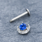 Blue Crystal 16g Labret Piercing Jewelry