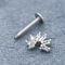 Clear Zircon Gems Labret Piercings Jewelry 16G 8mm Labret Stud Earring