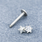 Flat Base Star Labret Piercing Jewelry 16G 8mm 316 Stainless Steel