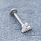 V Shape Crystal Gems Labret Back Earrings Surgical Steel 8mm