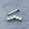 316L Surgical Steel Body Jewelry 5pcs Zircon Stones Labret Stud Earrings