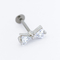ODM Bow Knot Top Lip Piercing Labret Double Clear Triangle Zircon Gems