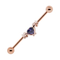 316 Stainless Steel Cute Industrial Piercing Jewelry 14G Purple Heart Zircon Stone