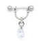 Clear Round Zircon Stone Dangling Nipple Piercings Jewelry 14G 16mm