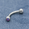 Synthetic Opal 16 Gauge Eyebrow Piercing Jewelry Stainless Steel 8mm