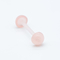 Double Pink Dome Flat Bottom Tongue Ring Piercing Acrylic 14G 16mm