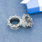 Silver Lace Edge Comfort Piercing Ear Plug Crystals 10mm Gauge Earrings