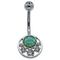 Crystals Opal Design Belly Ring Jewelry Stainless Steel Body Jewelry Women