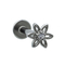 Flower Labret Piercing Clear Crystals Surgcial Steel Barbell Lip Studs Jewelry