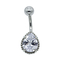 Small Belly Button Rings Surgical Steel Water Drop Crystals Piercing Jewelry