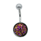Black Background Rainbow Crystal Belly Bars Round Hoop Belly Button Ring Shiny Small